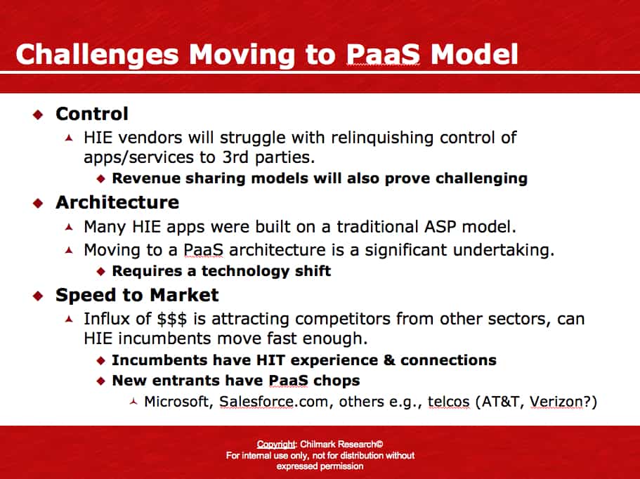 PaaS Challenges for HIE Vendors